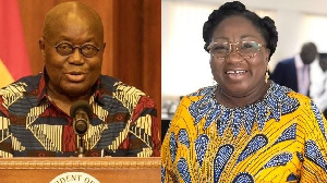 President Nana Akufo-Addo (L) and Patricia Appiagyei (R)