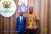 Lands Minister, Samuel Abu Jinapor (R) and Justice Kwasi Anto Ofori Atta (L), Sole Inquirer