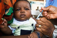 A baby being vaccinated