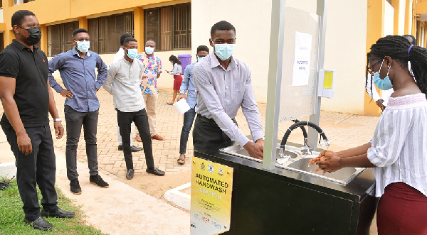 The solar-powered automatic handwashing station