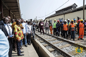 President Akufo-Addo visited the Accra-Nsawam railway line