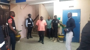 Former President Mahama [in green] visits Koku Anyidoho