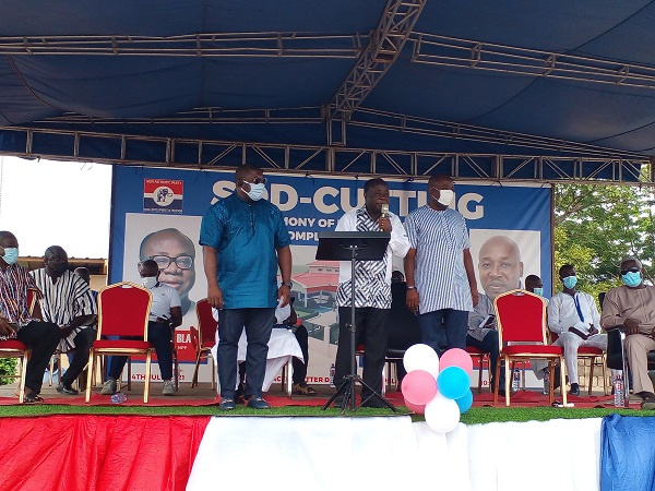 National Chairman of the New Patriotic Party,  Freddie Blay speaking at the  sod-cutting ceremony