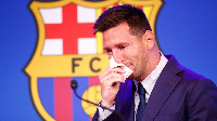 Messi could not hold back his tears during his final press conference at Barcelona