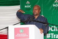 Mahama addressing people in the Upper East Region