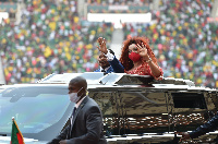 President Biya with wife Chantal arrive for opening of AFCON 2022