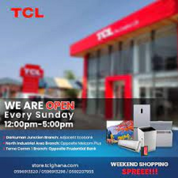 TCL Electronics Ghana Ltd opened an ultra-modern showroom in Koforidua on 24th December 2021