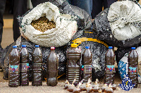 Police displayed some of the suspected narcotics at the National Headquarters in Accra