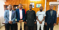 Western Regional Minister, Kwabena Okyere Darko-Mensah (M) and the organisers of the initiative