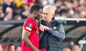 A Photo Of Jose Mourinho And Felix Afena Gyan