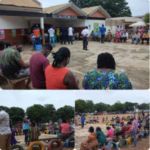 Residents waiting to be registered