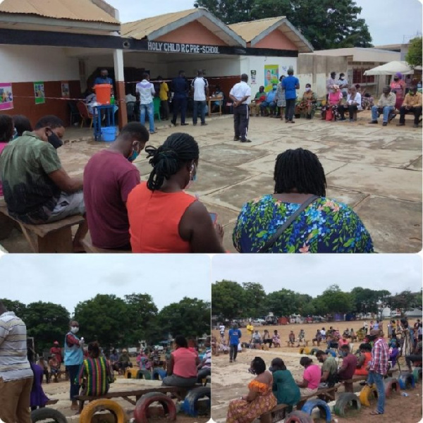 Residents waiting to be registered