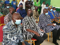 Dr Bawumia's delegation joined the family and Imams to pray for the departed Imam