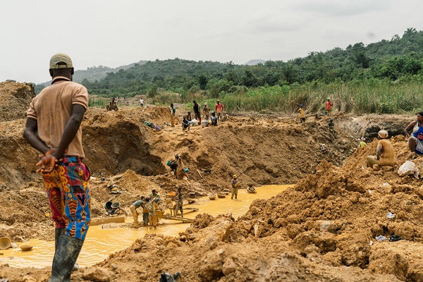 File photo: Some small scale miners on site