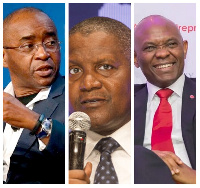 Strive Masiwiya, Aliko Dangote and Tony Elumelu