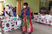 Trinity Presbyterian School prepared Jollof rice and meat