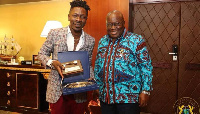 Shatta Wale poses with President Akufo-Addo