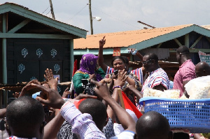 Rebecca Akufo-Addo speaking during her campaign