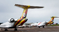 CRJ900 bombardier jets for Uganda Airlines at the Entebbe International Airport,MORGAN MBABAZI | NM