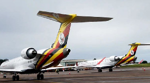 CRJ900 bombardier jets for Uganda Airlines at the Entebbe International Airport,MORGAN MBABAZI | NM