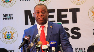 Education Minister, Dr. Matthew Opoku Prempeh addressing the press