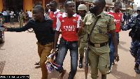 A photo of the Arsenals fans arrested in Ugandan