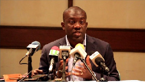 NPP transition team Spokesperson, Kojo Oppong Nkrumah addressing the media after a meeting