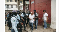 Jean Jacques Ratsietison (centre) is running against current President Andry Rajoelina