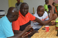 Roberts Tetteh, in the middle is President of 4 Garrison S.S Abebe and DCOP Kwasi Doku