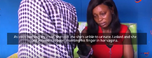 Mother of the defiled girl narrating the story to the reporter