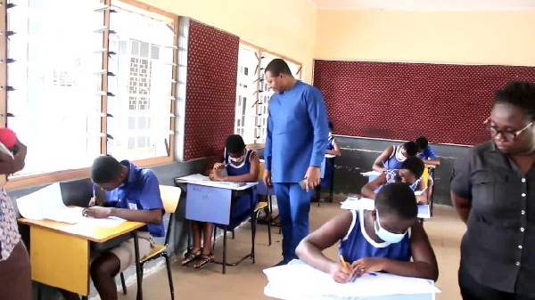 Elijah Adansi-Bonah in an examination hall