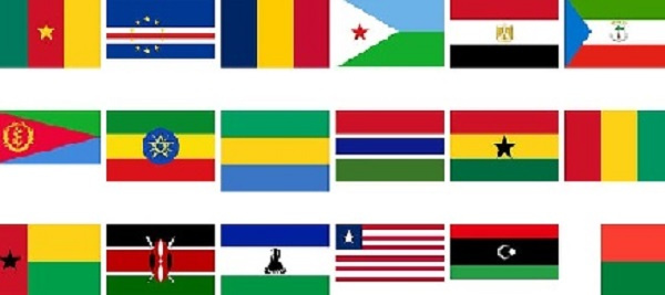 Flags of some African countries