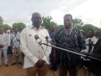 U/W Minister Dr Hafiz Bin-Salih, with the Regional Director of GES Duncan Nsoh at Wa SHS