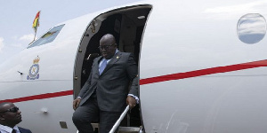 President Akufo Addo descending from the aircraft