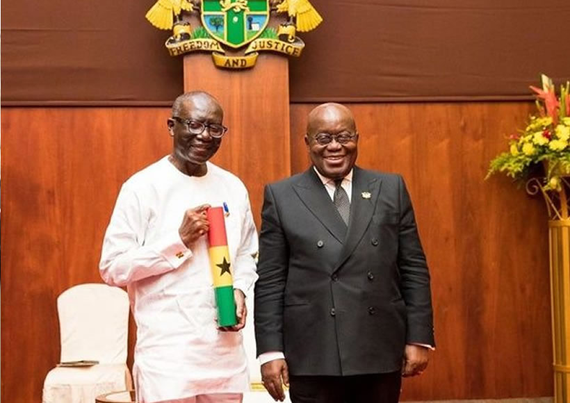 Ken Ofori-Atta, Finance Minister and President Akufo-Addo (right)