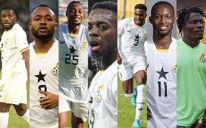 L R Joseph Paintsil, Jordan Ayew, Antoine Semenyo, Inaki Williams, Osman Bukari, Jonathan Sowah