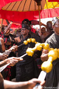 Kwahuhene Daasebre Akuamoah Agyapong II at the funeral