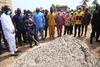 President Akufo-Addo breaking the ground for the redevelopment of the La General Hospital