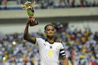 Eric Ayiah of Ghana during the 2017 Under 17 Africa Cup of Nations Finals