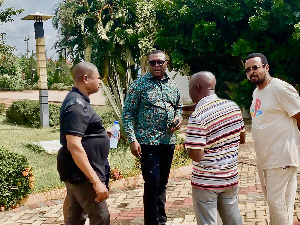 Frederick Opare-Ansah (in long sleeves) with allies of Ken Agyapong after a strategy meeting