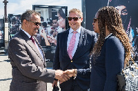 GAVI Champion for Africa Dr. Awele Elumelu (L) with Dr Seth Berkley (M) and Dr. Tedros Adhanom