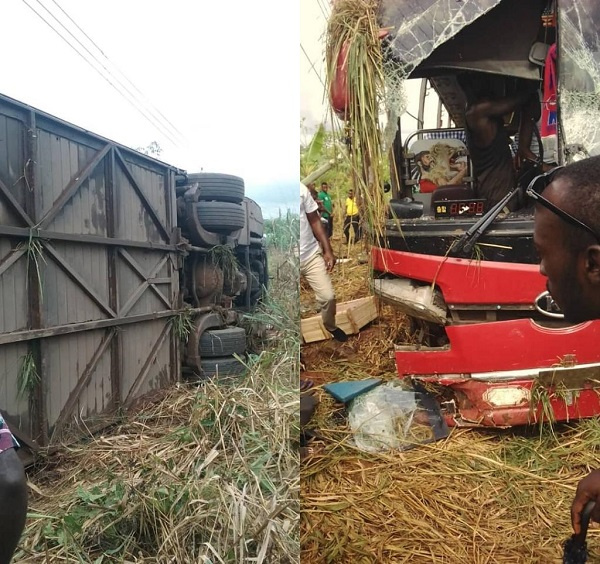 The Yutong bus after the accident