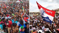 File Photo: Supporters of NPP and NDC at a rally