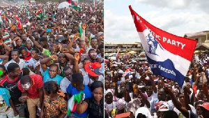 File Photo: Supporters of NPP and NDC at a rally