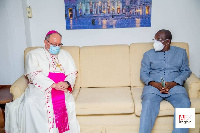 Msgr Henryk Mieczysław Jagodziński (L) and Rt. Hon Alban Sumana Kingsford Bagbin (R)