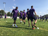 Kevin training with his new teammates