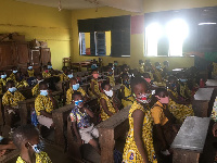 Some pupils in class after the reopening of schools