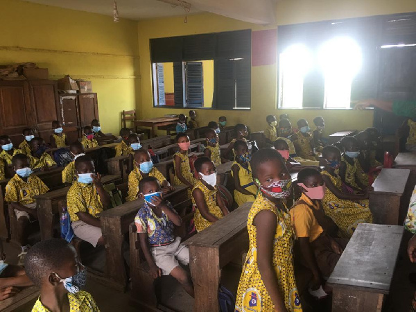 Some pupils in class after the reopening of schools