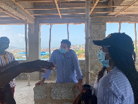 Dave Harper, CEO of Geodrill on site during  construction of the facility