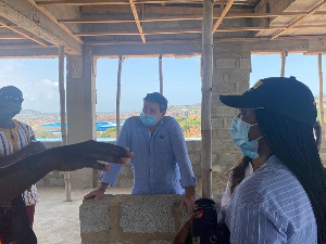 Dave Harper, CEO of Geodrill on site during  construction of the facility